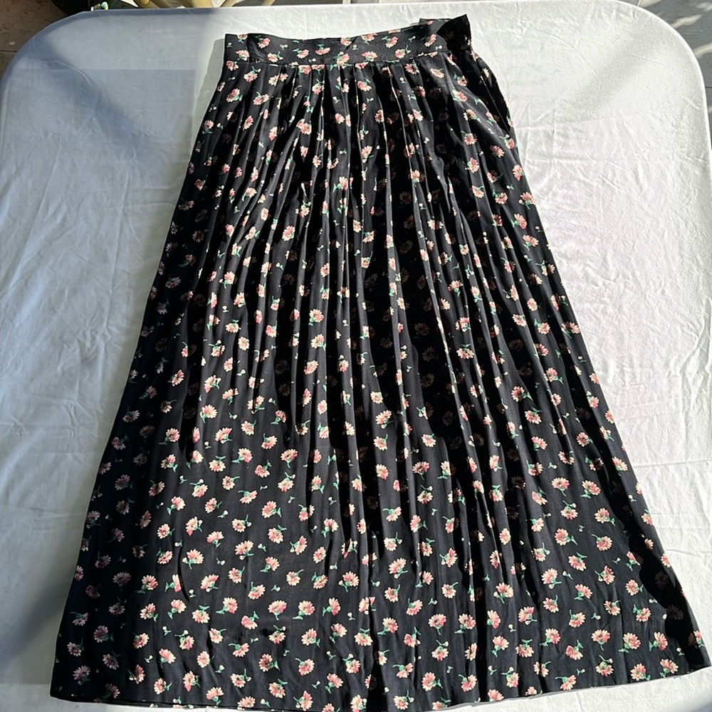 80s Field Manor Floral Maxi Skirt - Medium